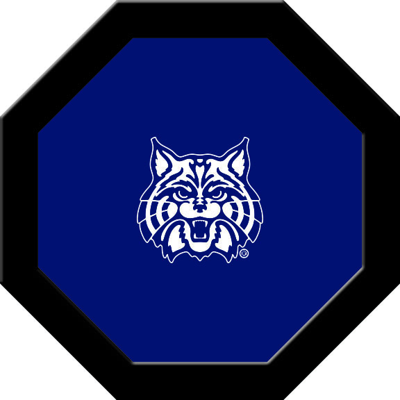 ARZGTF211R Arizona Round Game Table Cloth, Wildcat on Blue