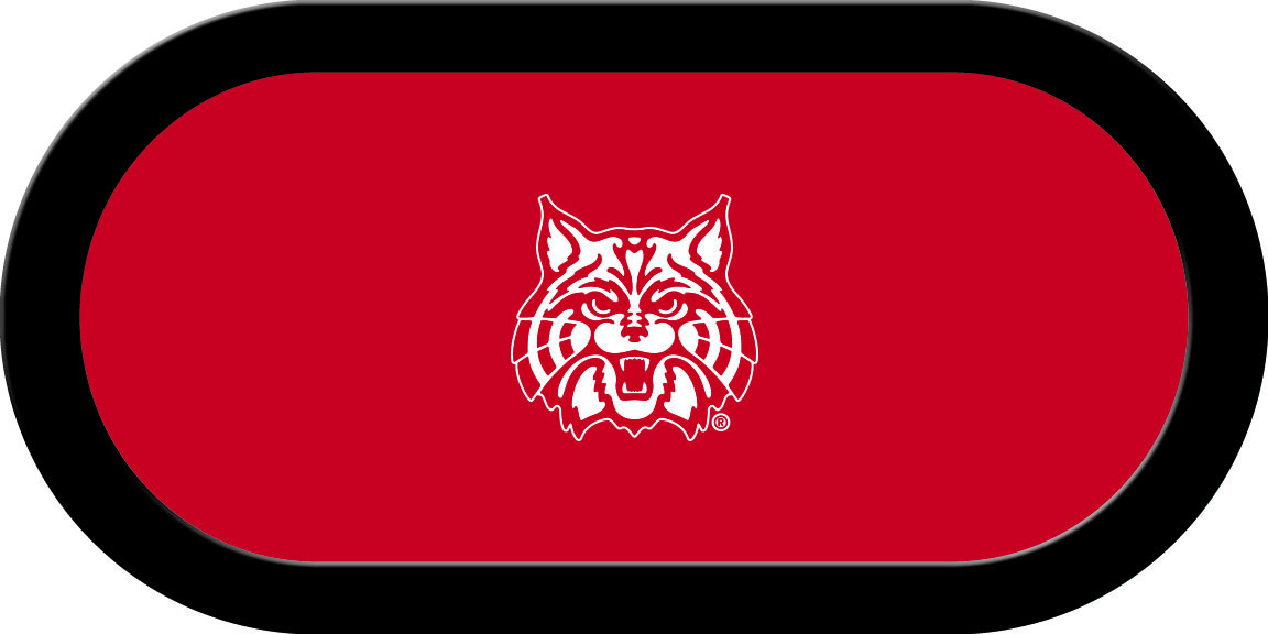 ARZGTF222TH Arizona Texas Holdem Game Table Cloth, Wildcat on Red