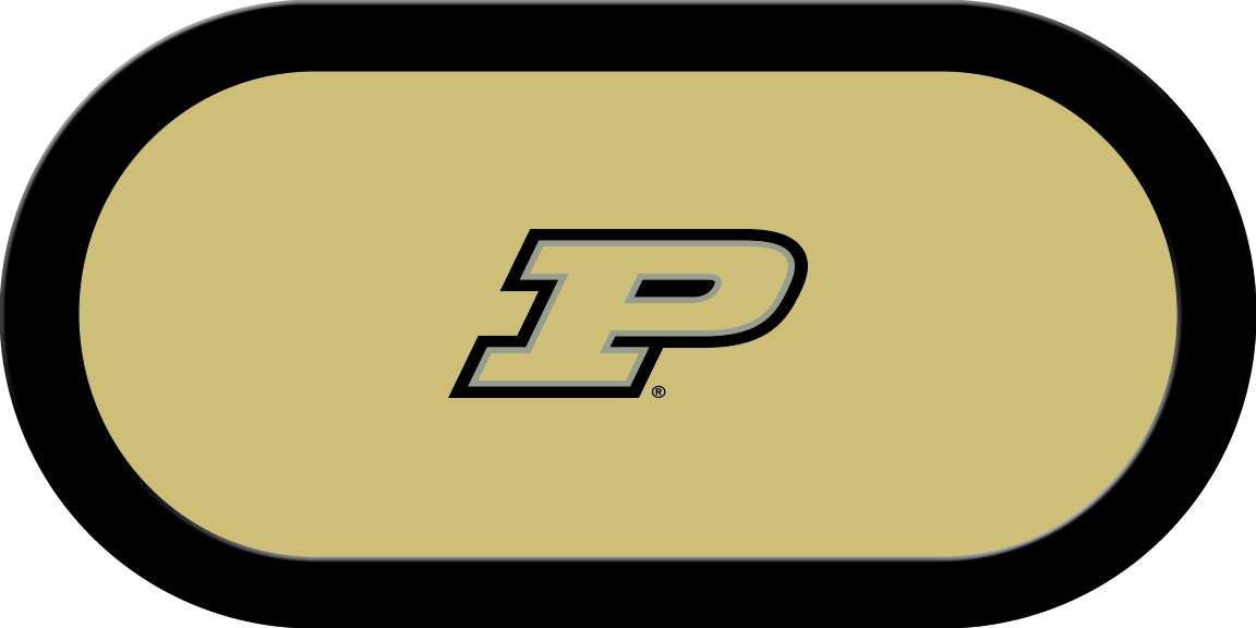 PURGTF111TH Purdue Texas Holdem Game Table Cloth, P On Athletic Gold