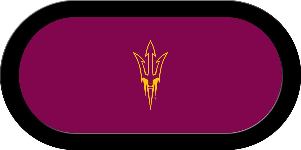 ASUGTF101TH Arizona State Texas Holdem Game Table Cloth with Pitchfork Logo, Maroon