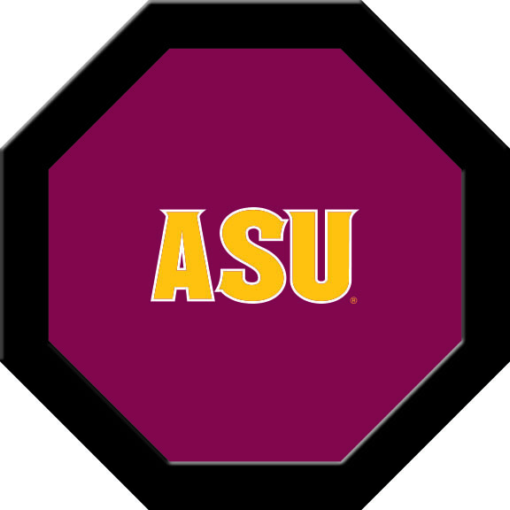 ASUGTF231R Arizona State Round Game Table Cloth with ASU Logo, Maroon