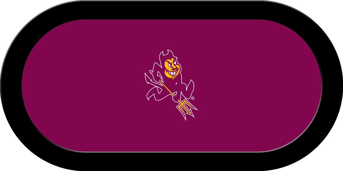 ASUGTF301TH Arizona State Texas Holdem Game Table Cloth with Sparky Logo, Maroon