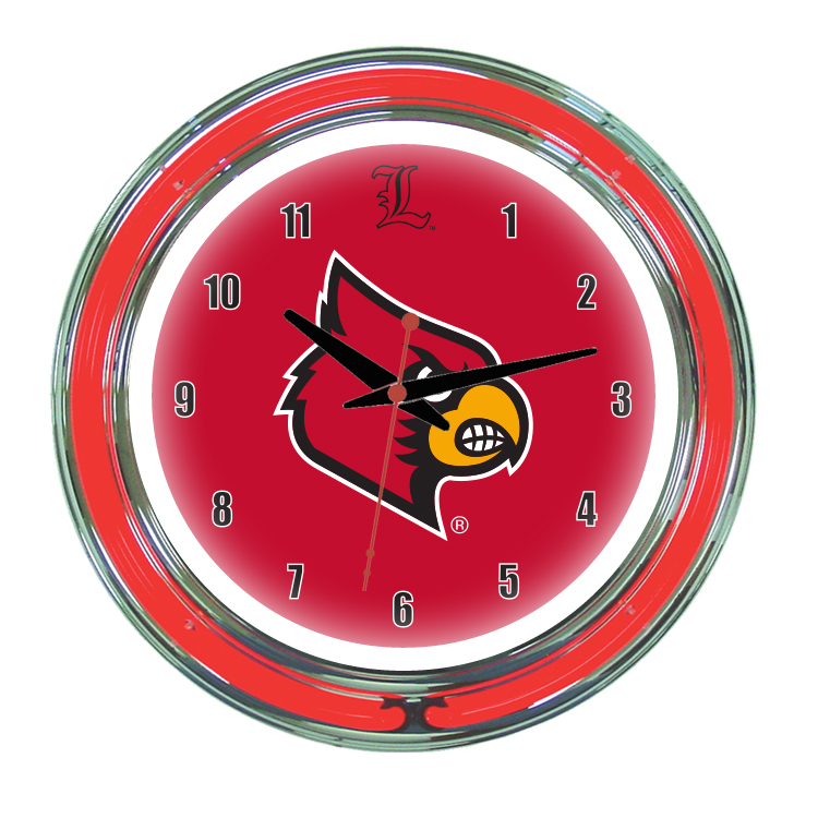 LOUNWC200-14 Louisville 14 in. Neon Wall Clock, Red