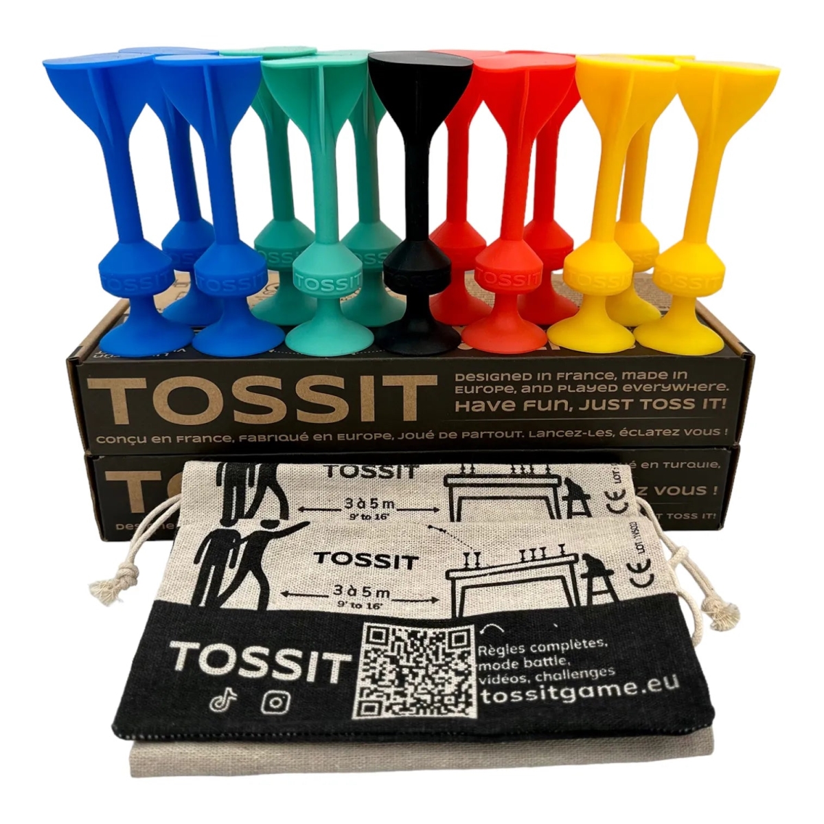 Picture of WorldWise Imports RECY-BLYE Tossit X2 Edition&#44; Red&#44; Cyan&#44; Blue & Yellow