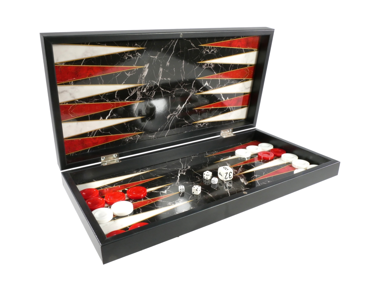 Picture of WorldWise Imports 26425A Backgammon Decoupage Black & White