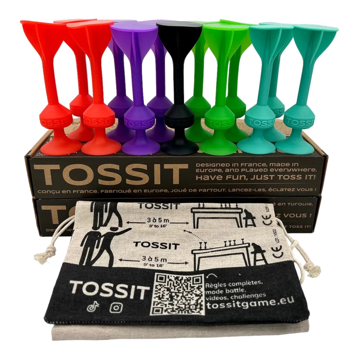 Picture of WorldWise Imports RECY-PUGR Tossit X2 Edition&#44; Red&#44; Cyan&#44; Purple & Green