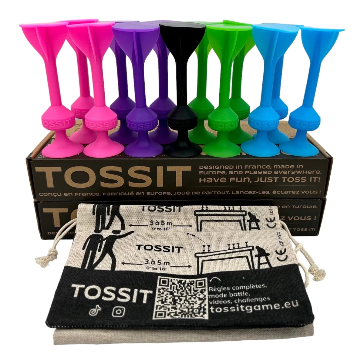 Picture of WorldWise Imports PIBL-PUGR Tossit X2 Edition&#44; Pink&#44; Blue&#44; Purple & Green