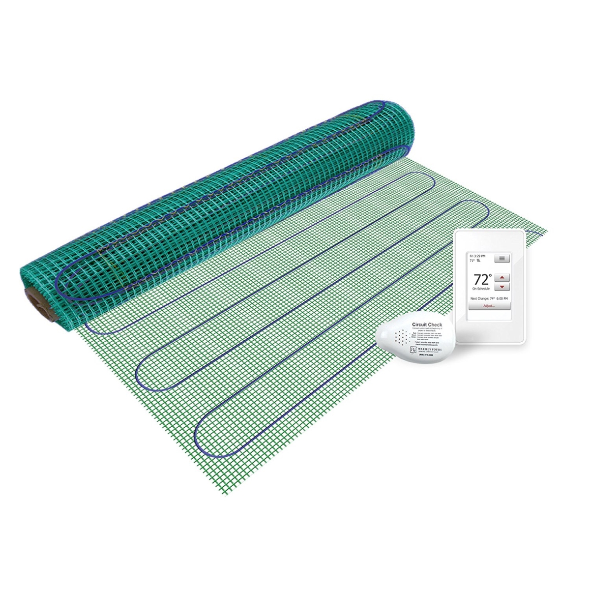 TRT120-KIT-OT-3.0x02 3 x 2 ft. Floor Heating Kit Tempzone Flex Roll Plus Touch Screen Thermostat, 120V