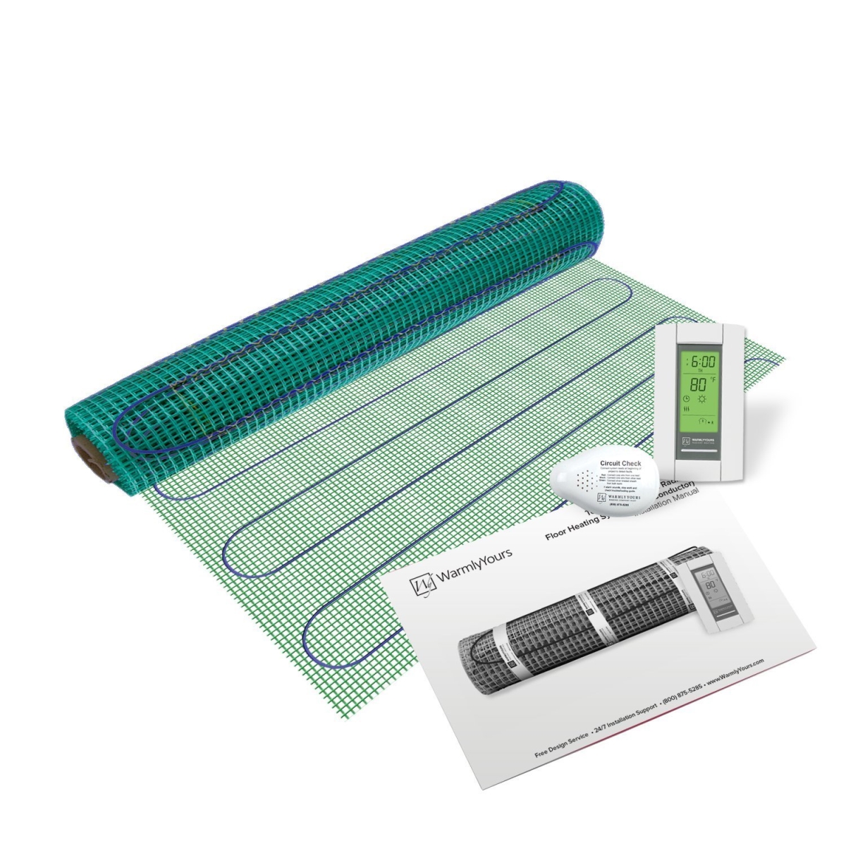 TRT120-KIT-OT-3.0x03 3 x 3 ft. Floor Heating Kit Tempzone Flex Roll Plus Touch Screen Thermostat, 120V