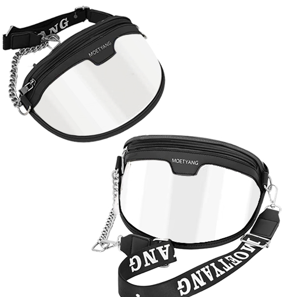 Picture of MOETYANG KZML-2 WOWMTN Fanny Pack Black MOETYANG Clear Purse for Women, Crossbody Handbag Cute, Small See Through Bag Clutch