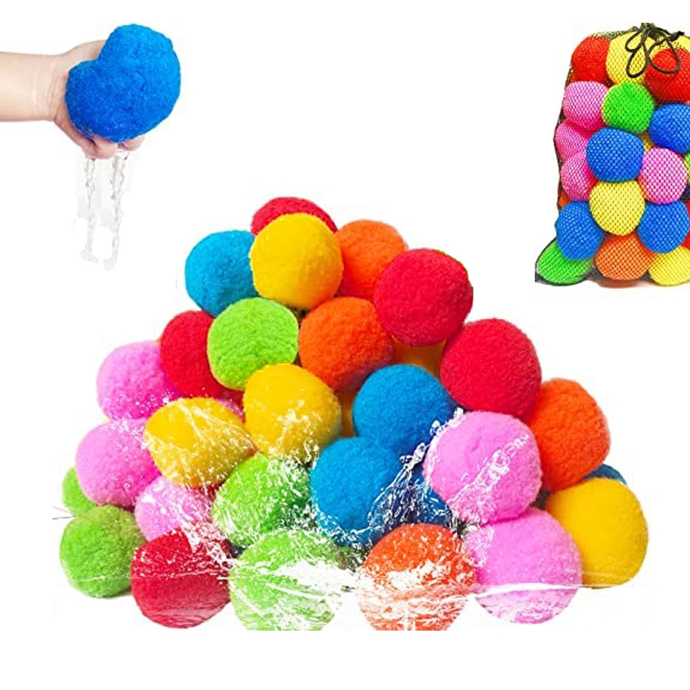Picture of wowmtn NT43 60PCS Reusable Water Soaker Balls for Outdoor Toys and Games&#44;Beach Balls for Kids and Teens Boys and Girls