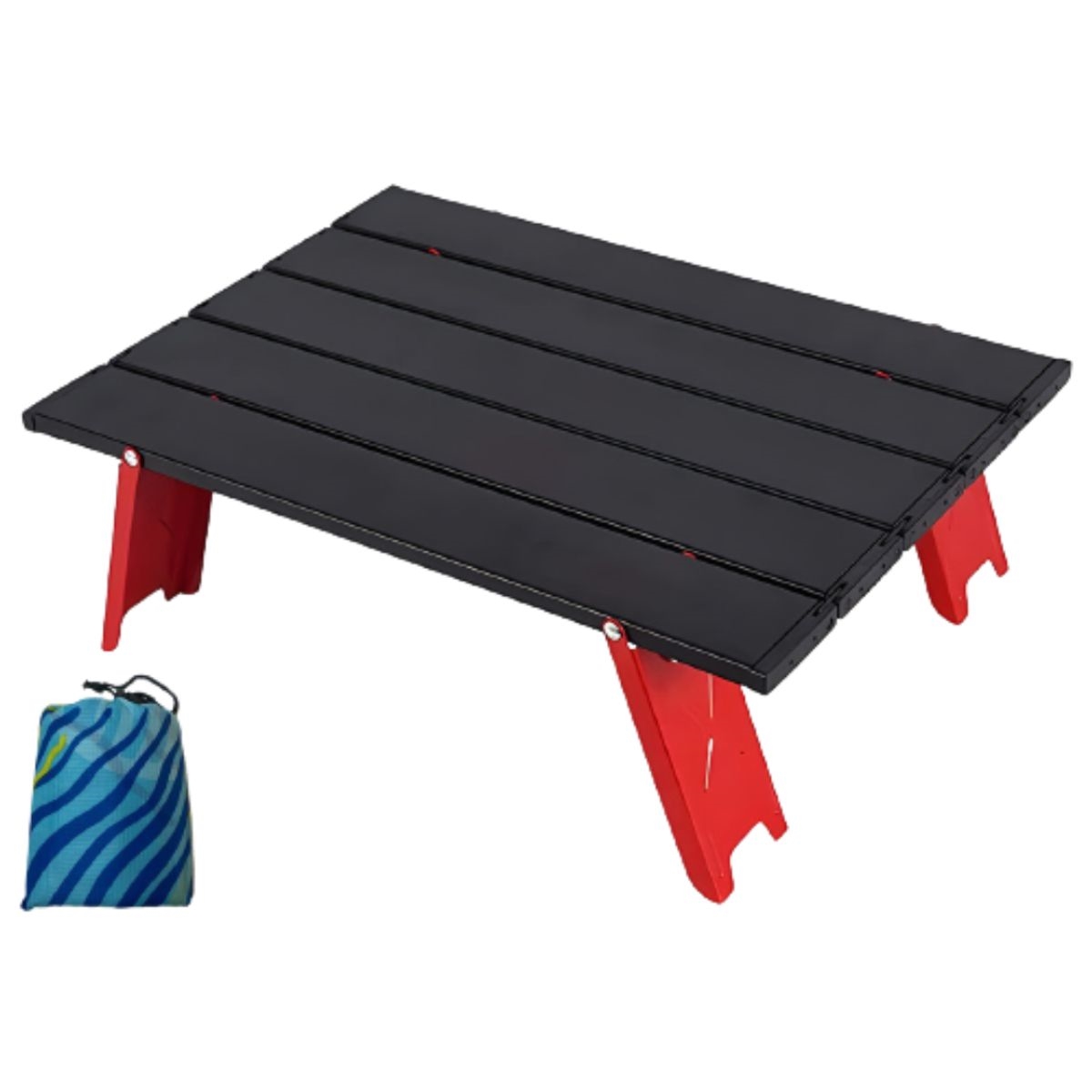 Y8XC_BK Mini Outdoor Aluminum Alloy Folding Table with picnic blanket