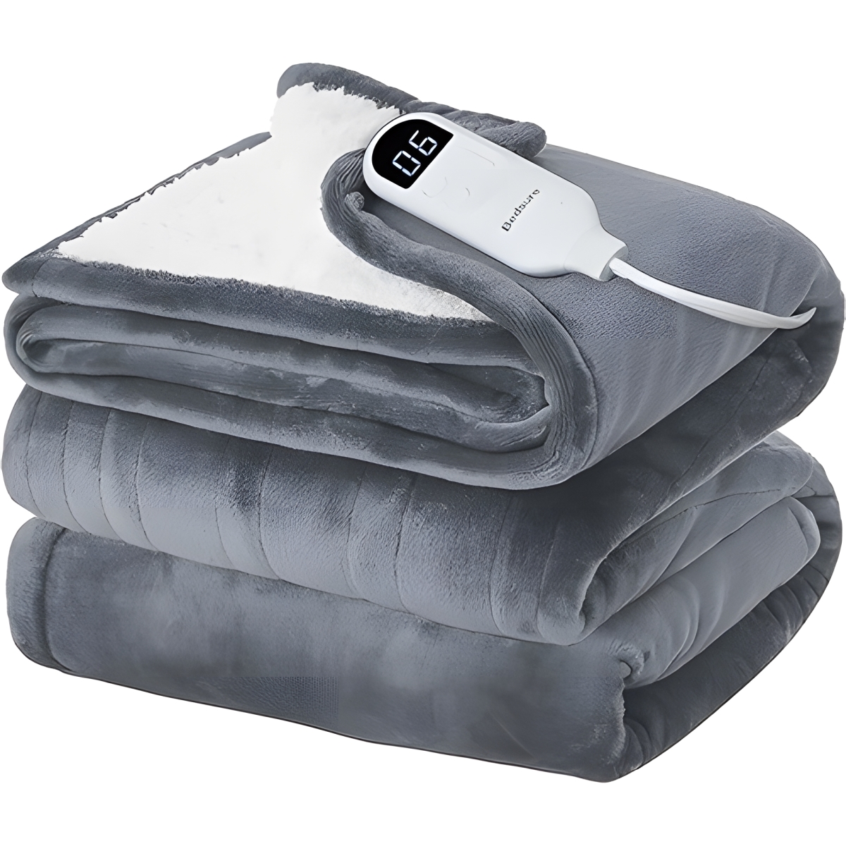 2NV9-TTGREY Twin/Full Electric Heated Blanket Throw 2 Packs Grey 62x84 inches -  WOWMTN