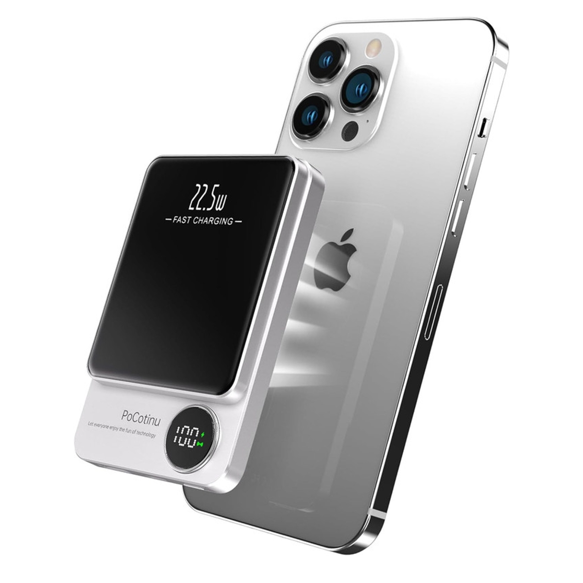 7AD7  Magnetic Power Bank 5,000mAh Wireless Charging Good Gift Tech