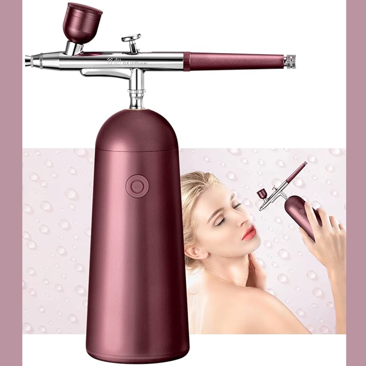 GX Nano Mist Sprayer Facial Steamer Red,Portable and Rechargeable  Atomizer