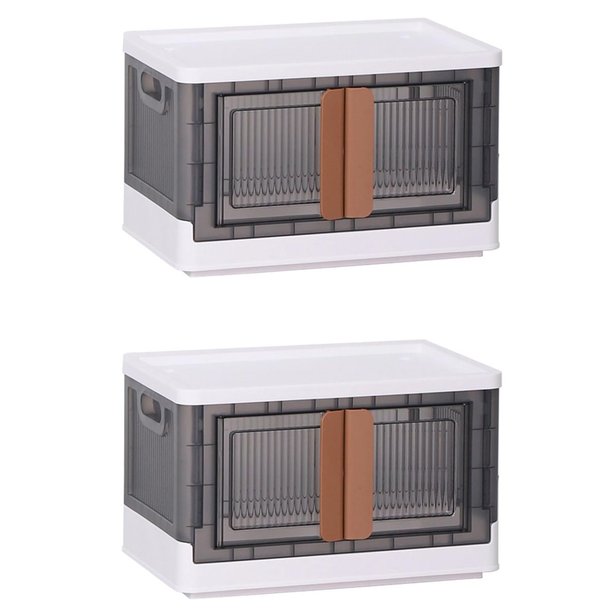 8.45Gal Plastic Folding Storage Cabinet Collapsible Wardrobe Closet Organizer(2 Packs)