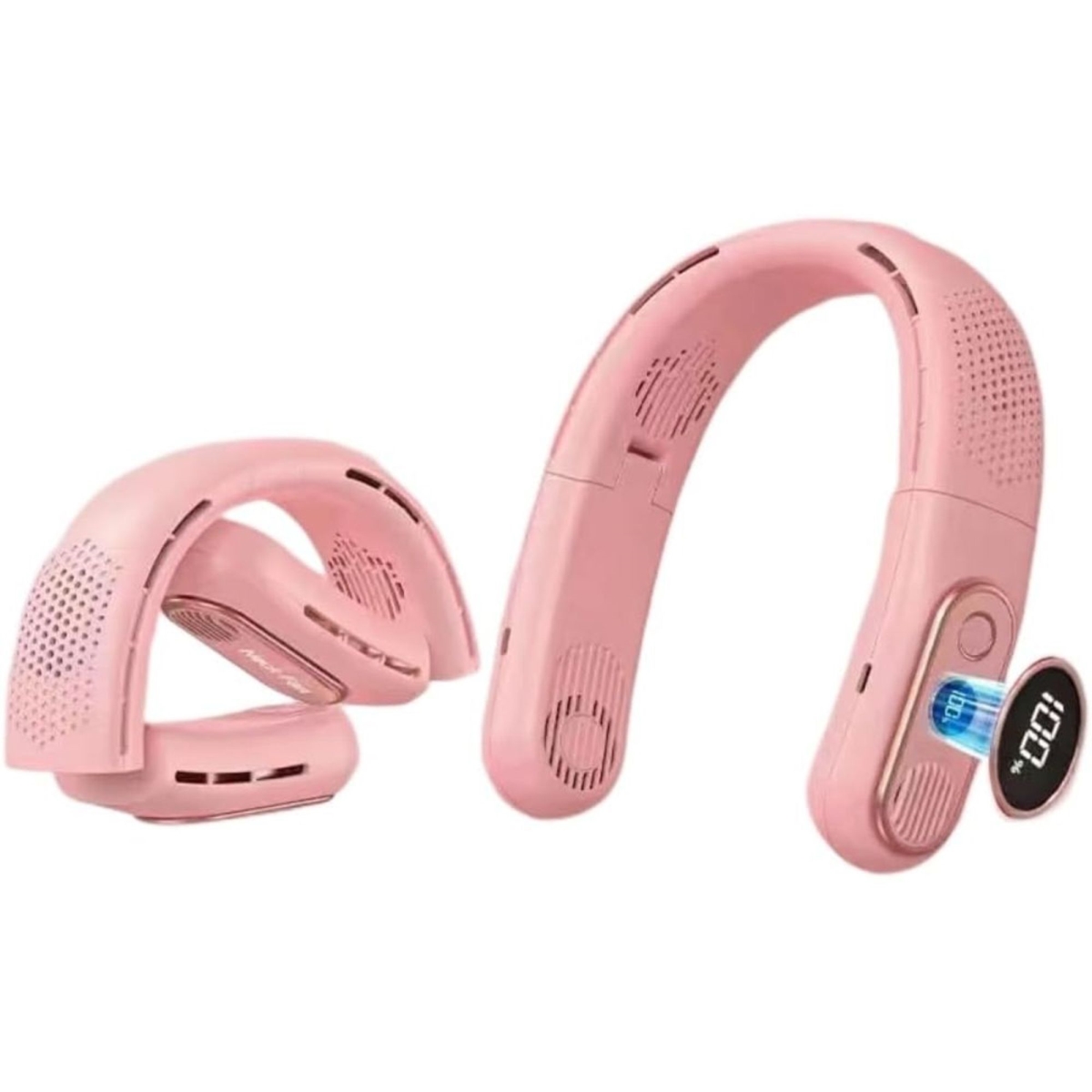 LYR7_PP Portable USB Rechargeable Hanging Neck Fan (Pink - 2-Pack)