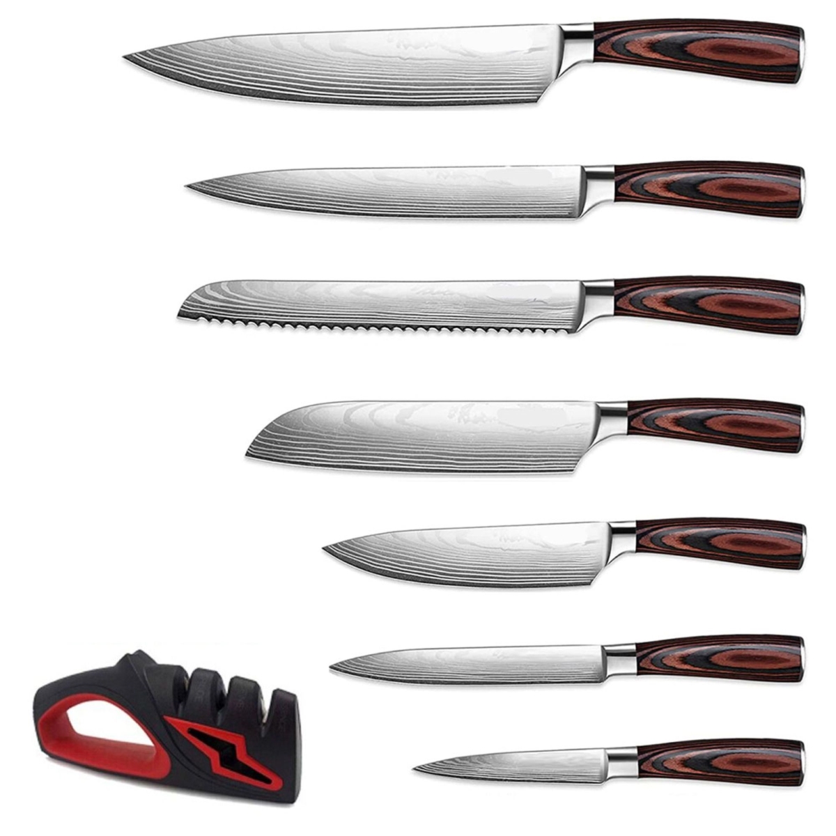 Picture of WOWMTN KNIFE7 7-Piece High Carbon Steel Knife Set with Knife Sharpener