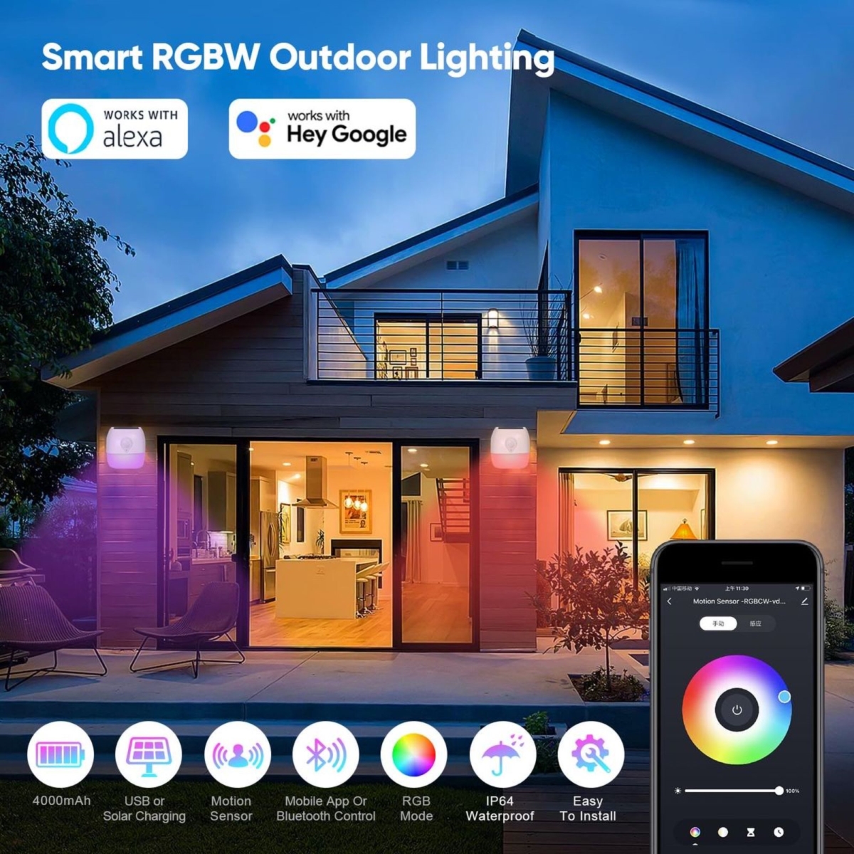 941J_1  Smart Solar Flood Lights with Motion Sensor (2-Pack)