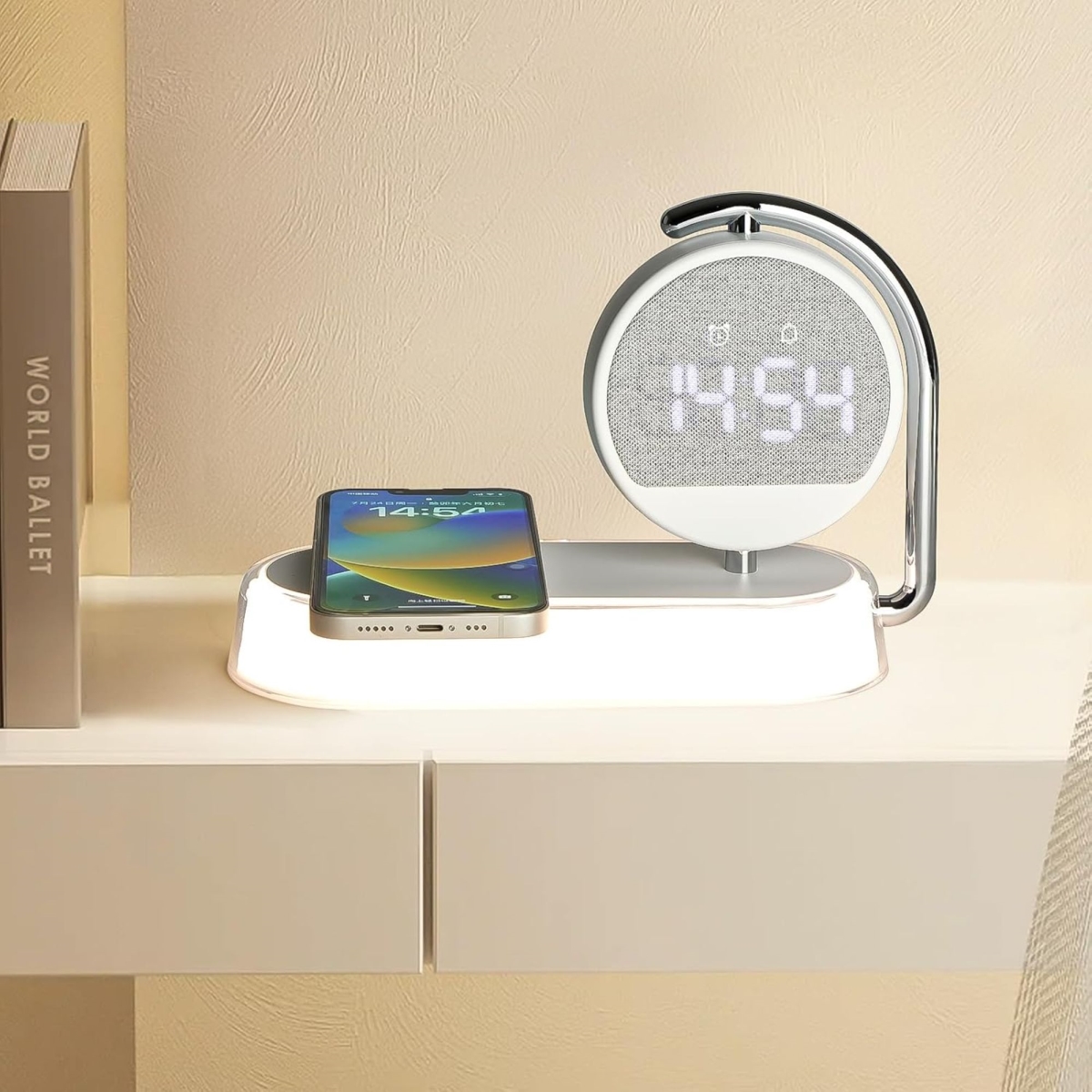 KB3Z Smart Alarm Clock with Fast Wireless Charging & Adjustable Night Light
