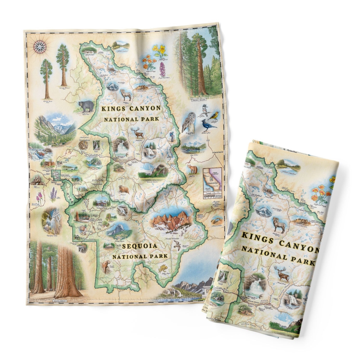 Picture of Xplorer Maps DT_SKCNP Sequoia & Kings Canyon National Parks Map Kitchen Towel