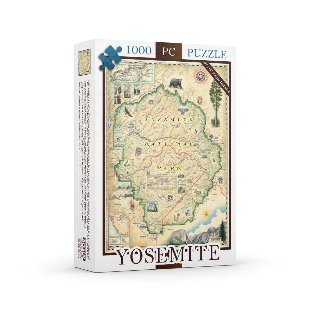 PZMCB_YOS Yosemite National Park Map Jigsaw Puzzle - 1000 Pieces