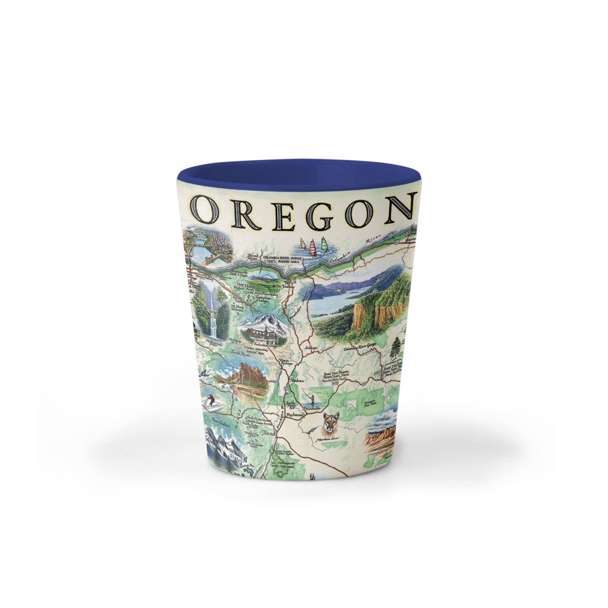 Picture of Xplorer Maps SG_OR Oregon State Map Ceramic Shot Glass