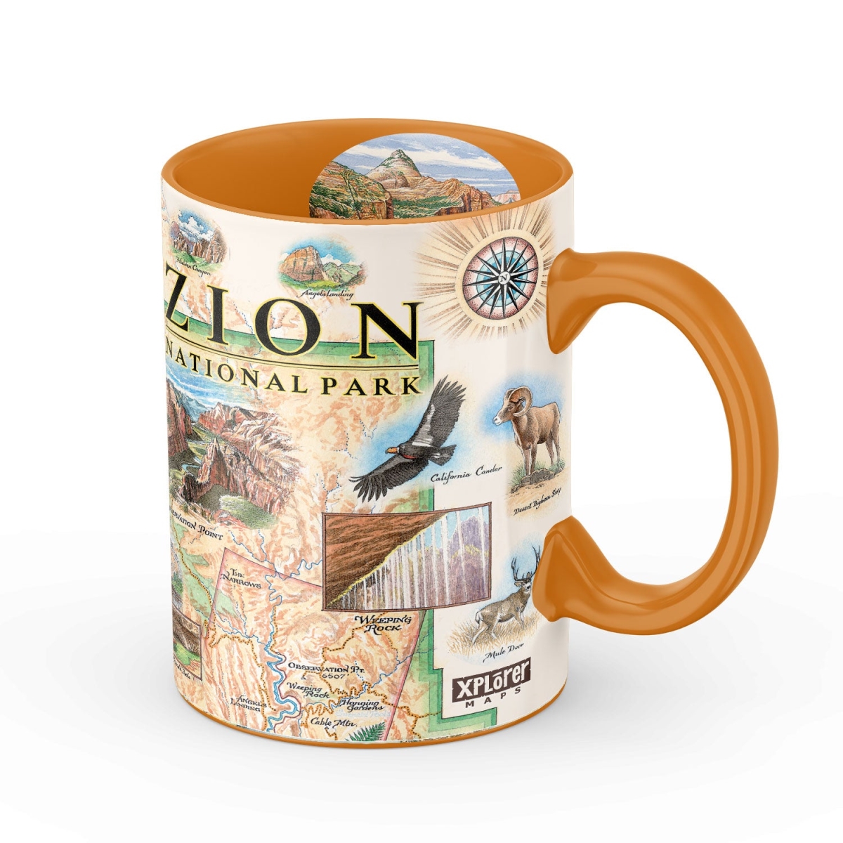 Picture of Xplorer Maps MUGCM_ZION Zion National Park Map Ceramic Mug