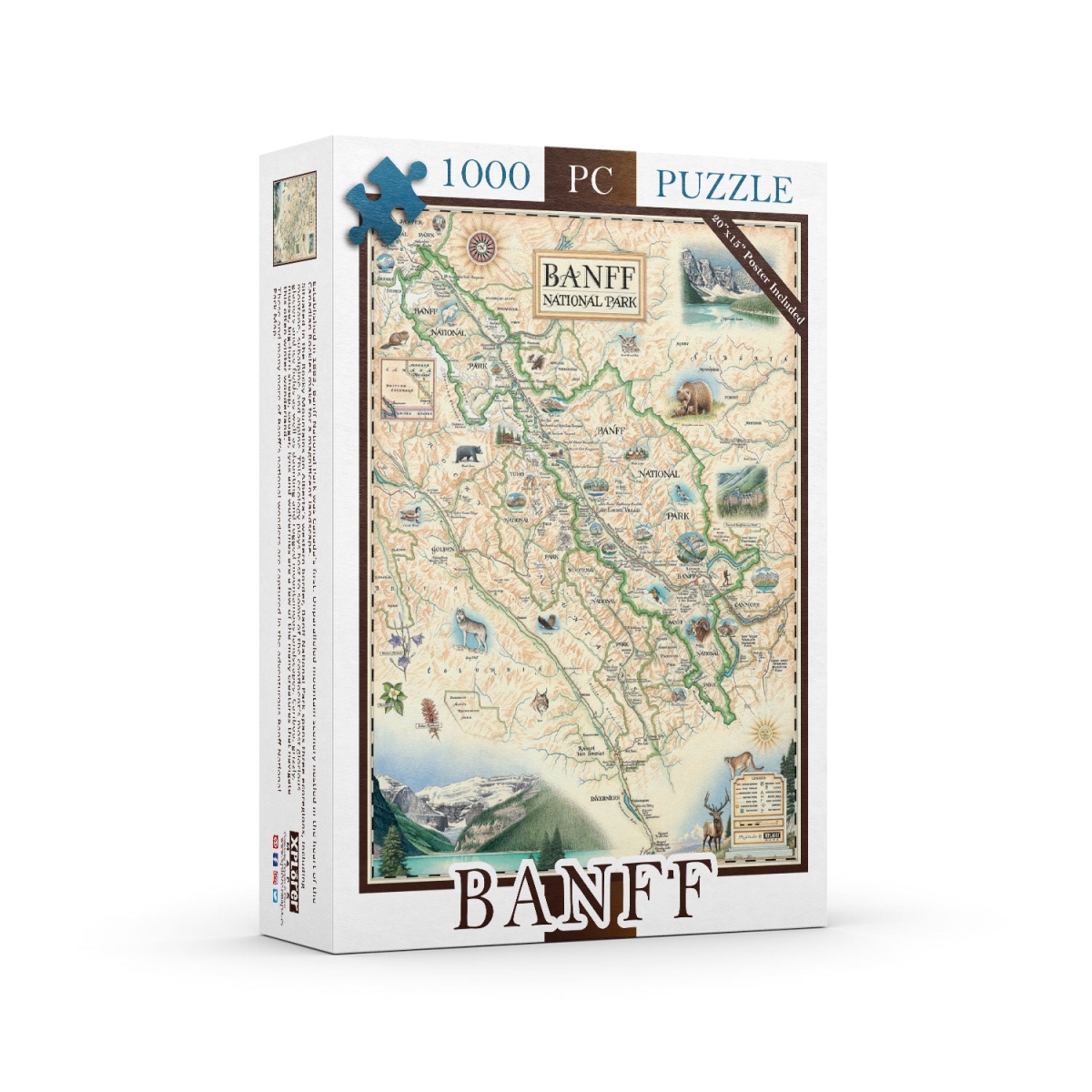 PZMCB_BNF Banff National Park Map Jigsaw Puzzle - 1000 Pieces