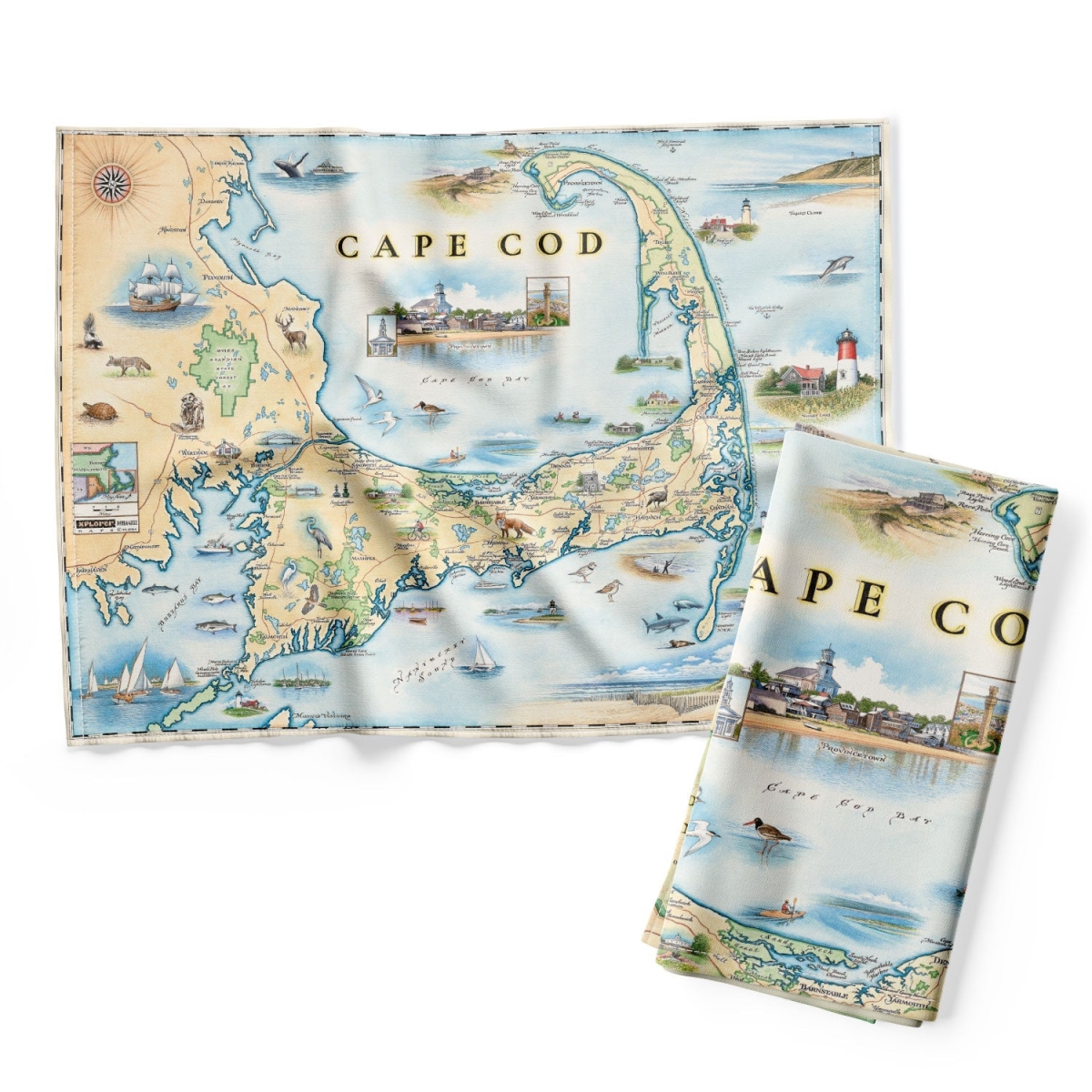 Picture of Xplorer Maps DT_CC Cape Cod Map Kitchen Towel