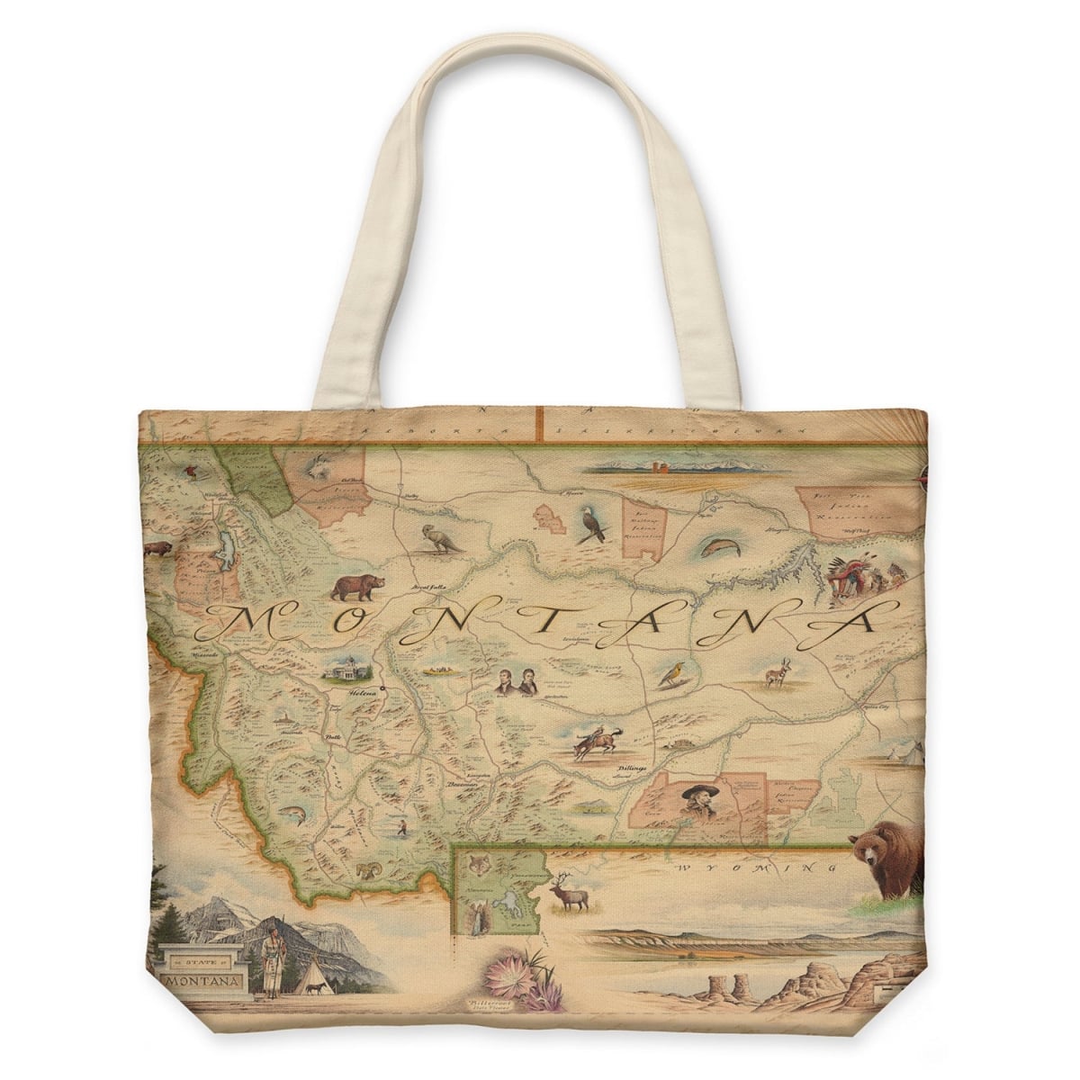 CTOTE_MT Montana Map Canvas Tote Bag