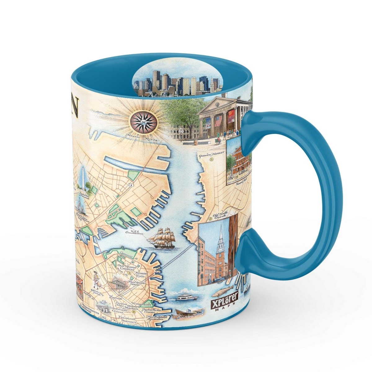 Picture of Xplorer Maps MUGCM_BN Boston City Map Ceramic Mug