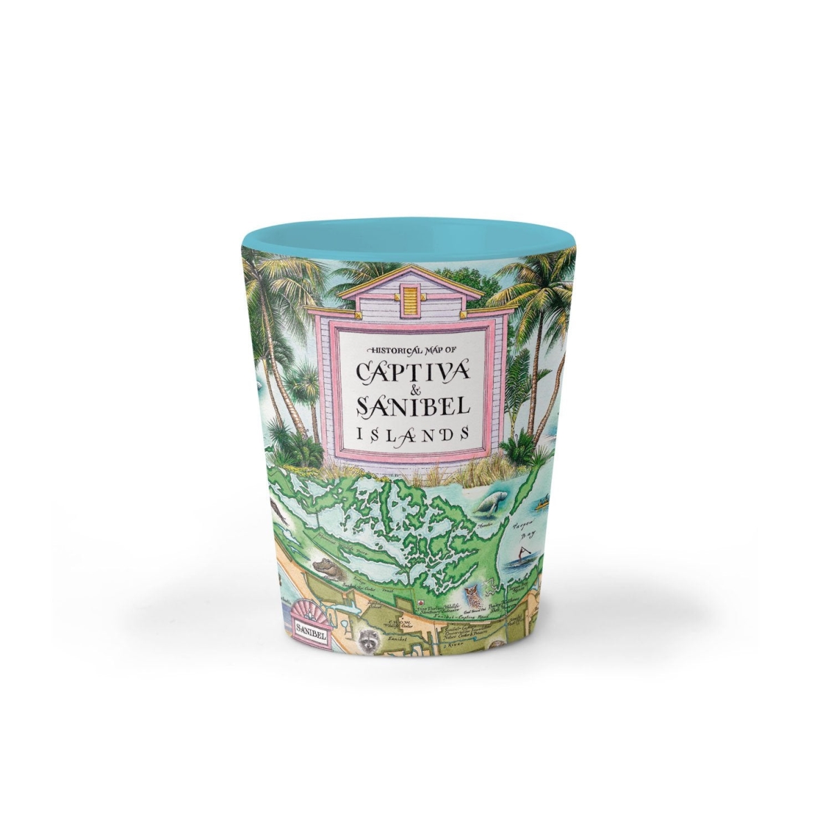 Picture of Xplorer Maps SG_SBCP Sanibel & Captiva Islands Map Ceramic Shot Glass