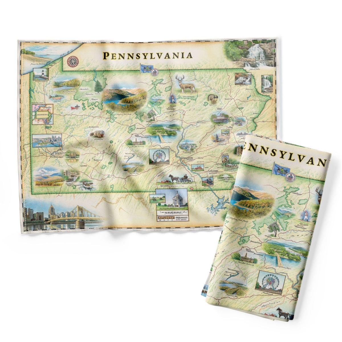 DT_PA Pennsylvania State Map Kitchen Towel