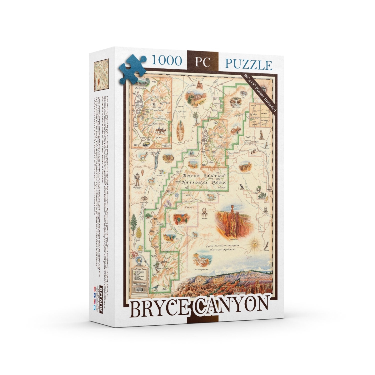 PZMCB_BCNP Bryce Canyon National Park Map Jigsaw Puzzle - 1000 Pieces