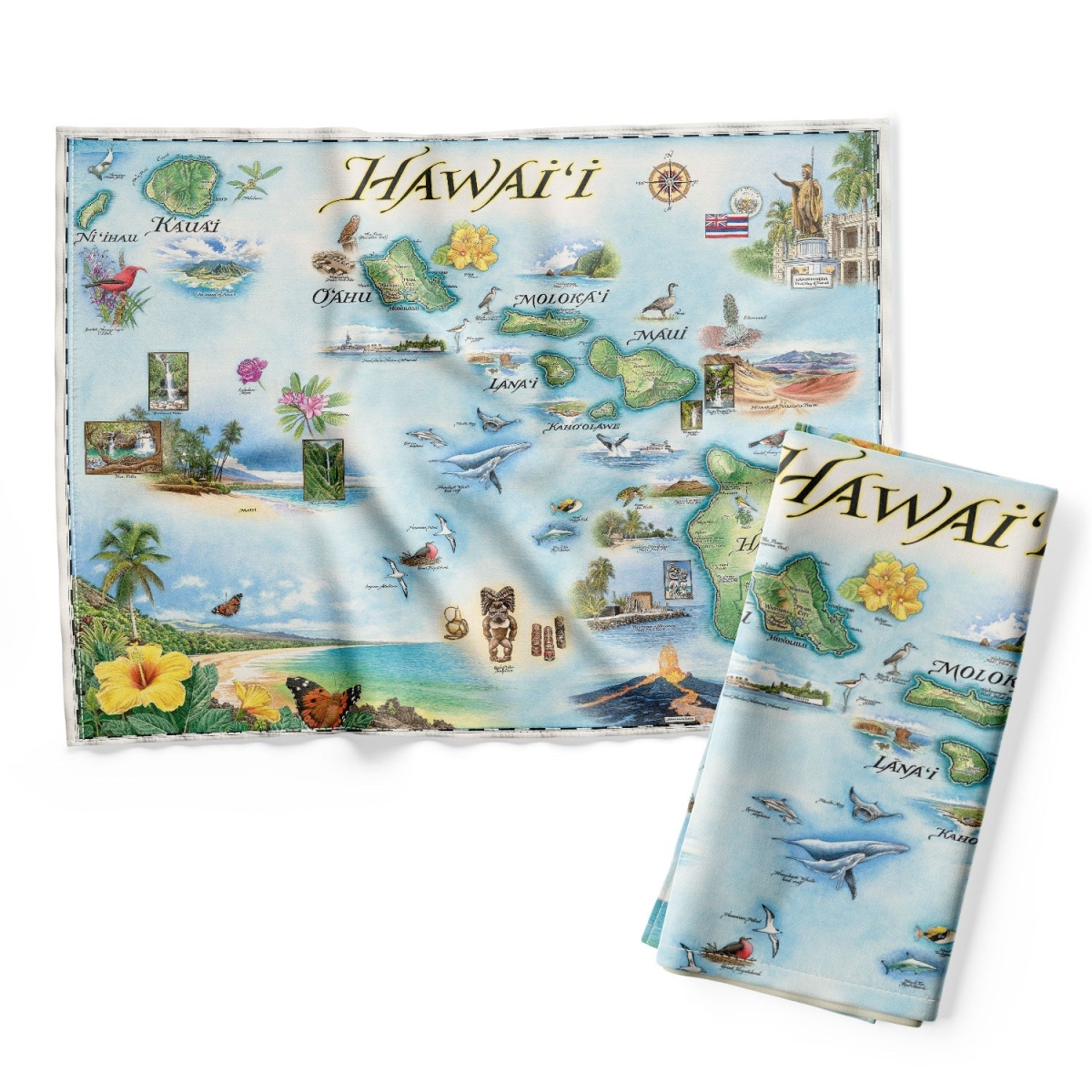 DT_HI Hawai'i State Map Kitchen Towel