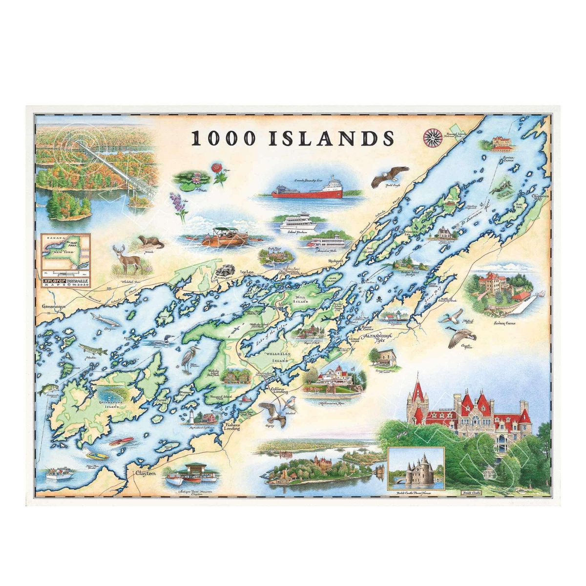 MAP_1000 1000 Islands Hand-Drawn Map