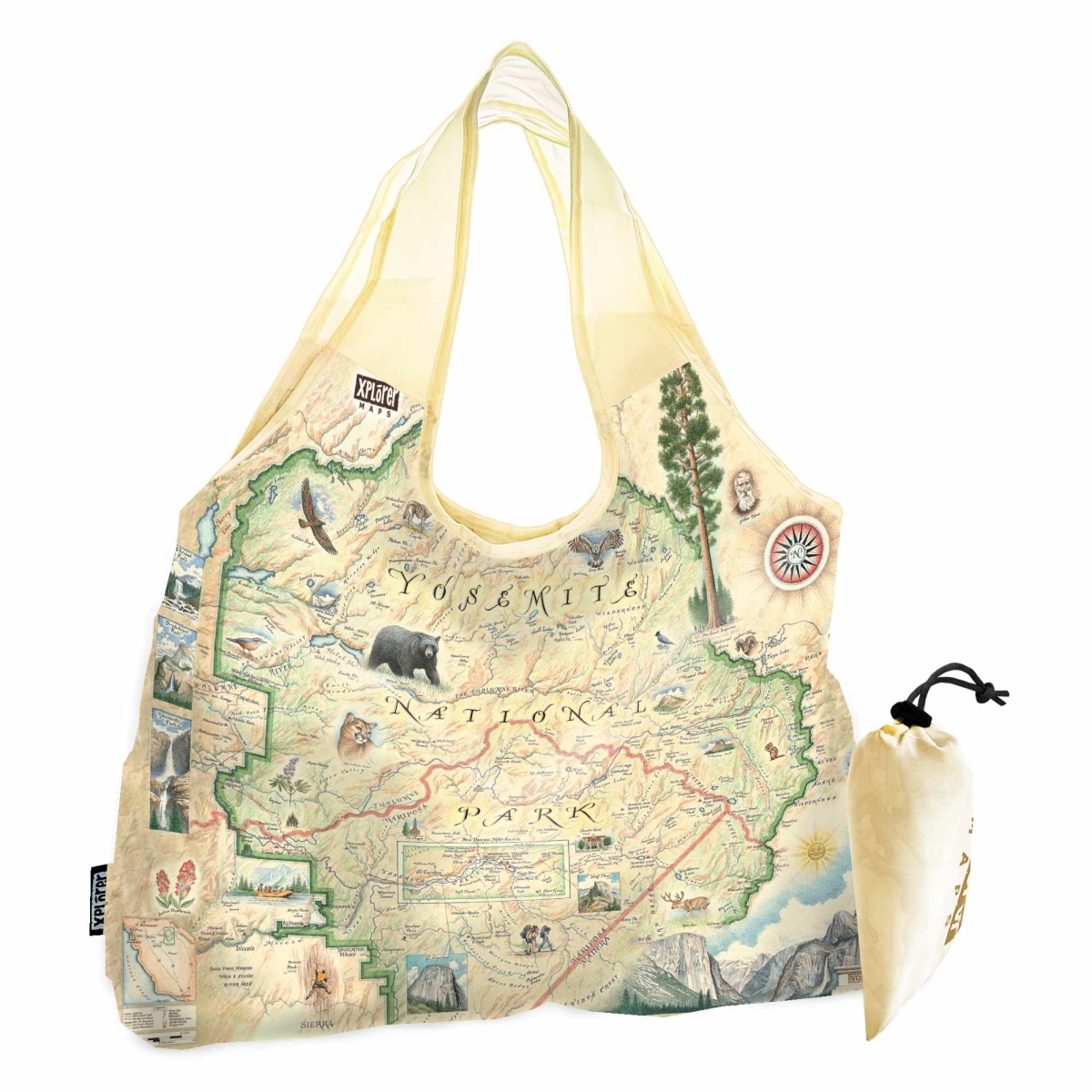 Picture of Xplorer Maps PTOTE_YOS Yosemite National Park Map Pouch Tote Bag