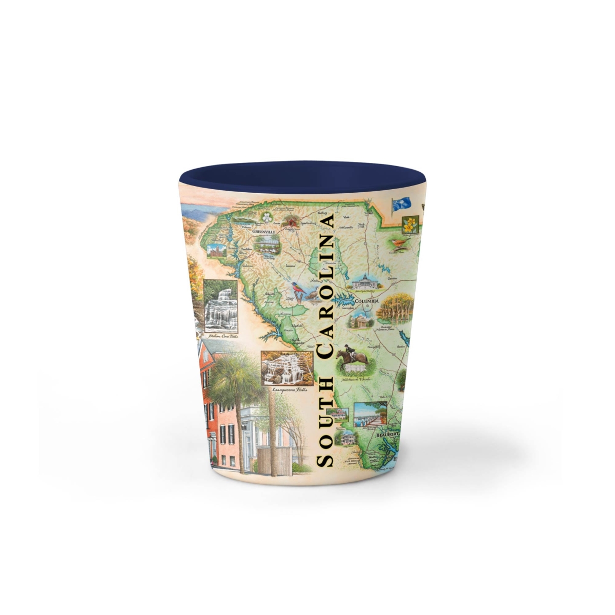 Picture of Xplorer Maps SG_SC South Carolina Map Ceramic Shot Glass