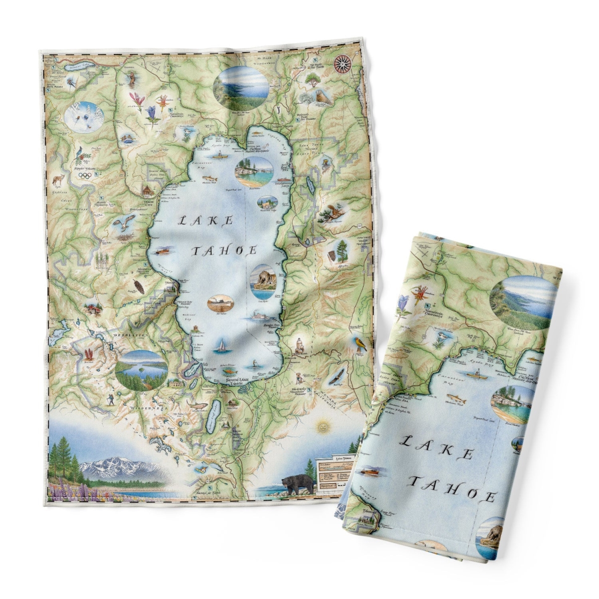 Picture of Xplorer Maps DT_LTH Lake Tahoe Map Kitchen Towel