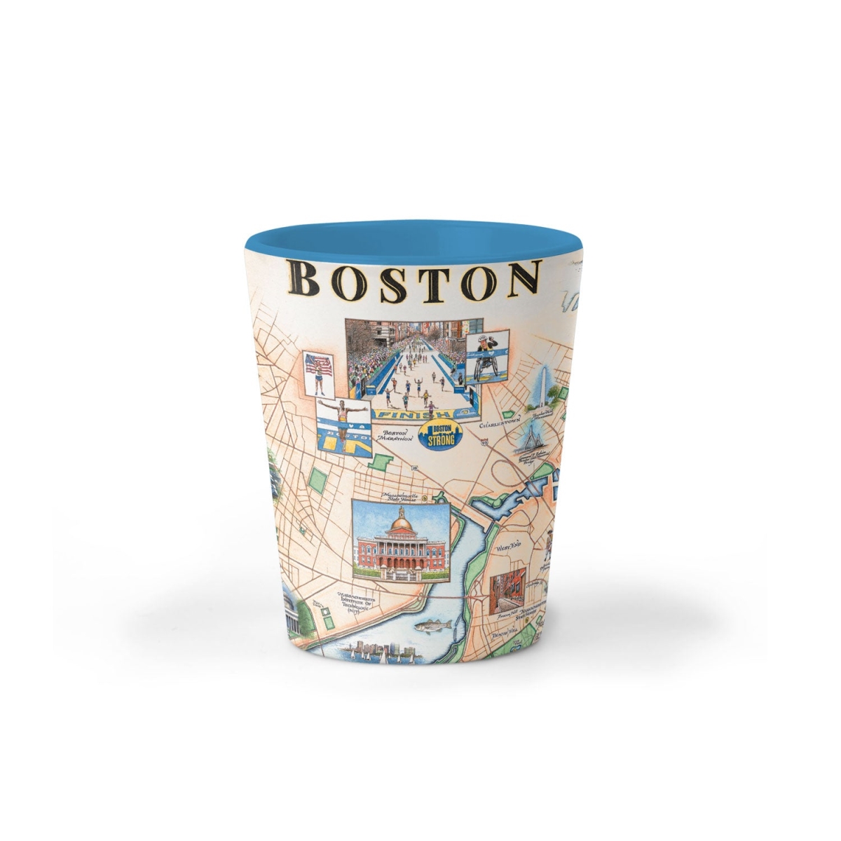 Picture of Xplorer Maps SG_BN Boston Map Ceramic Shot Glass