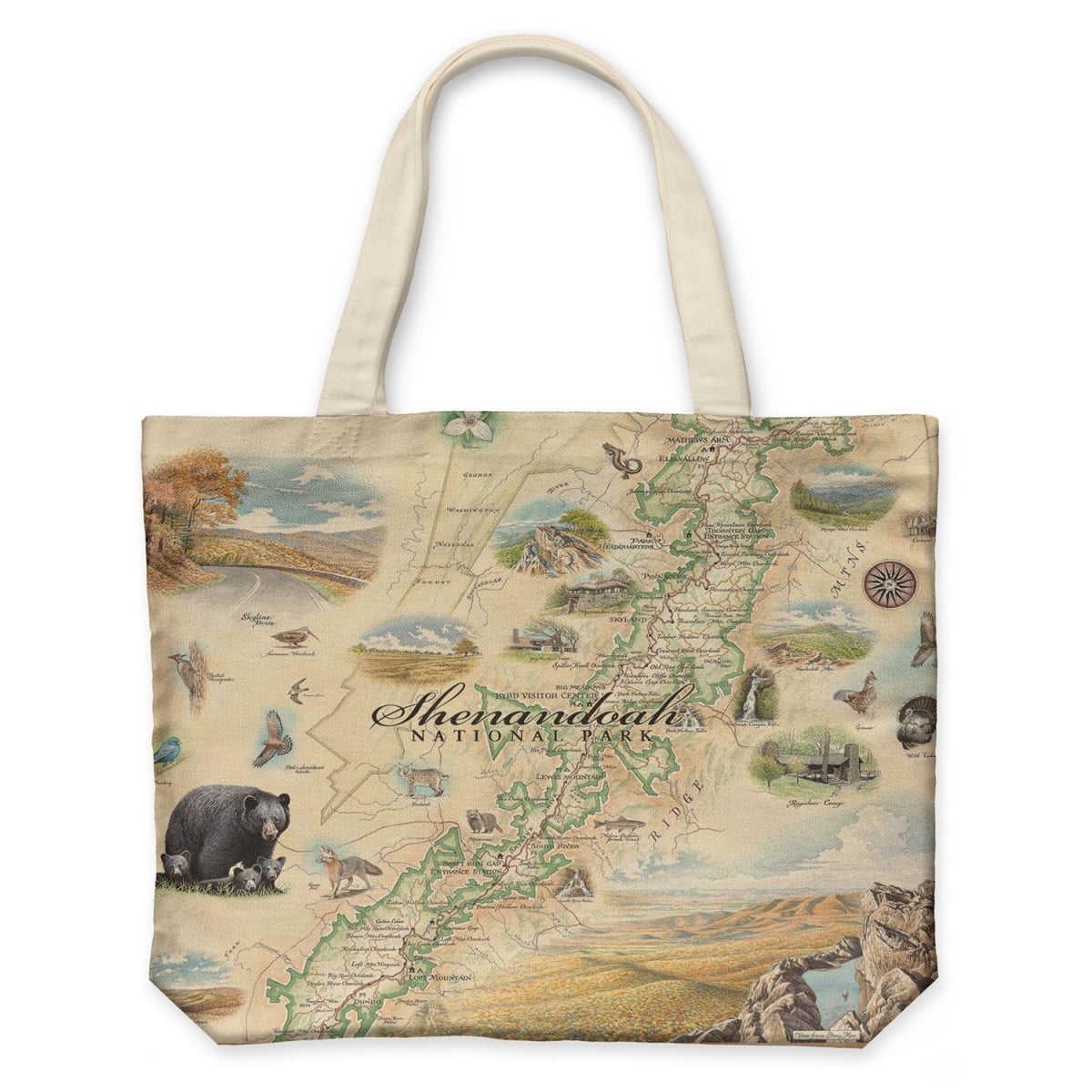 CTOTE_SHNP Shenandoah Map Canvas Tote Bag