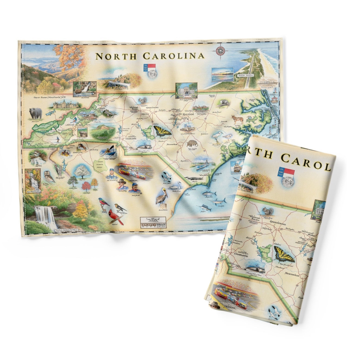Picture of Xplorer Maps DT_NC North Carolina State Map Kitchen Towel