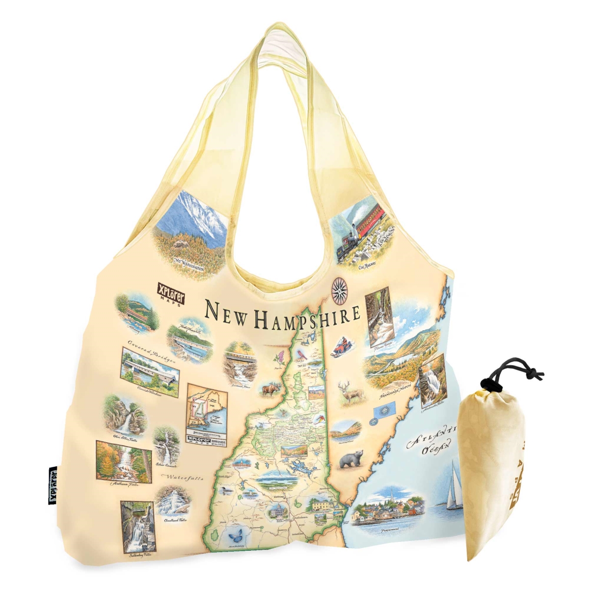 PTOTE_NH   Hampshire Map Pouch Tote Bag