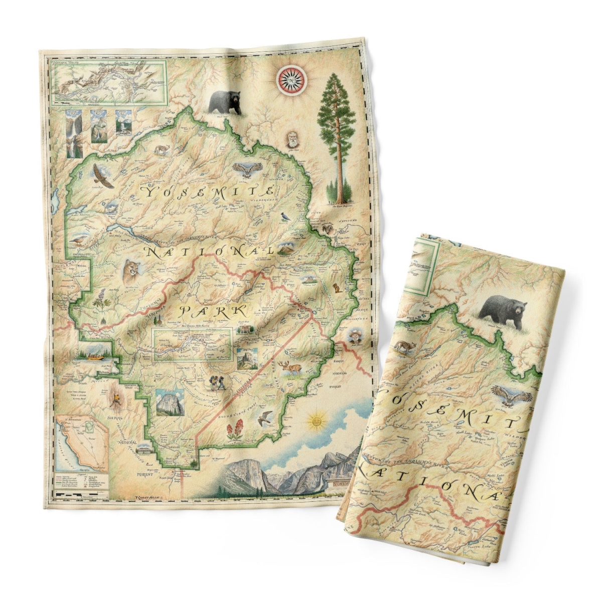 Picture of Xplorer Maps DT_YOS Yosemite National Park Map Kitchen Towel