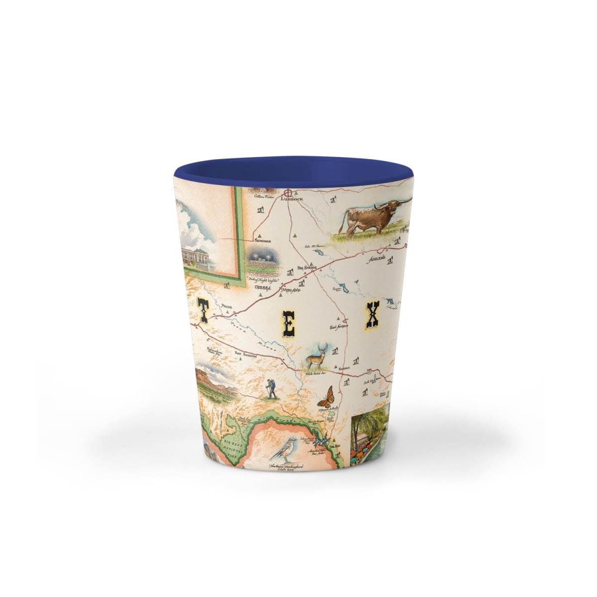 Picture of Xplorer Maps SG_TX Texas State Map Ceramic Shot Glass