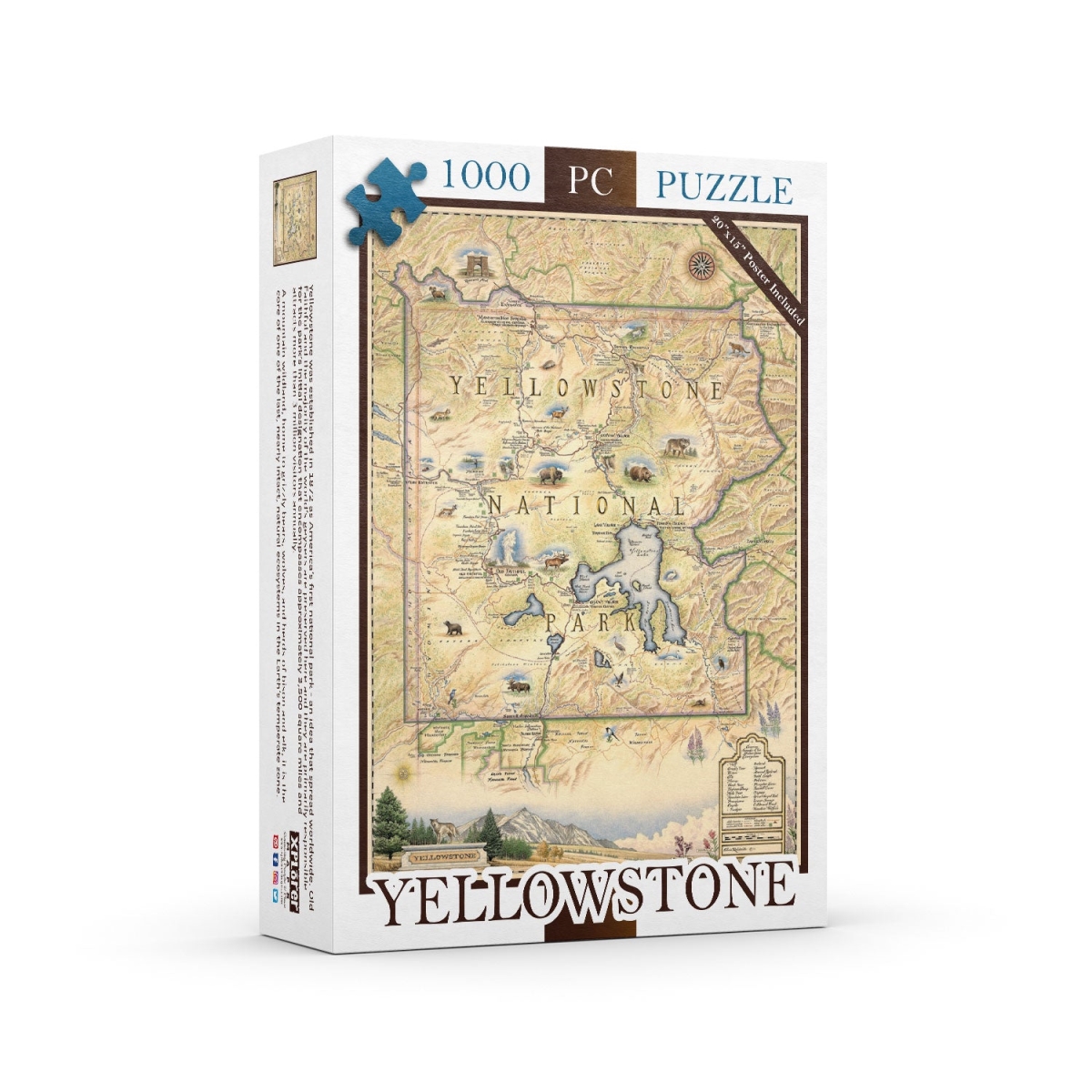 PZMCB_YWS Yellowstone National Park Map Jigsaw Puzzle - 1000 Pieces