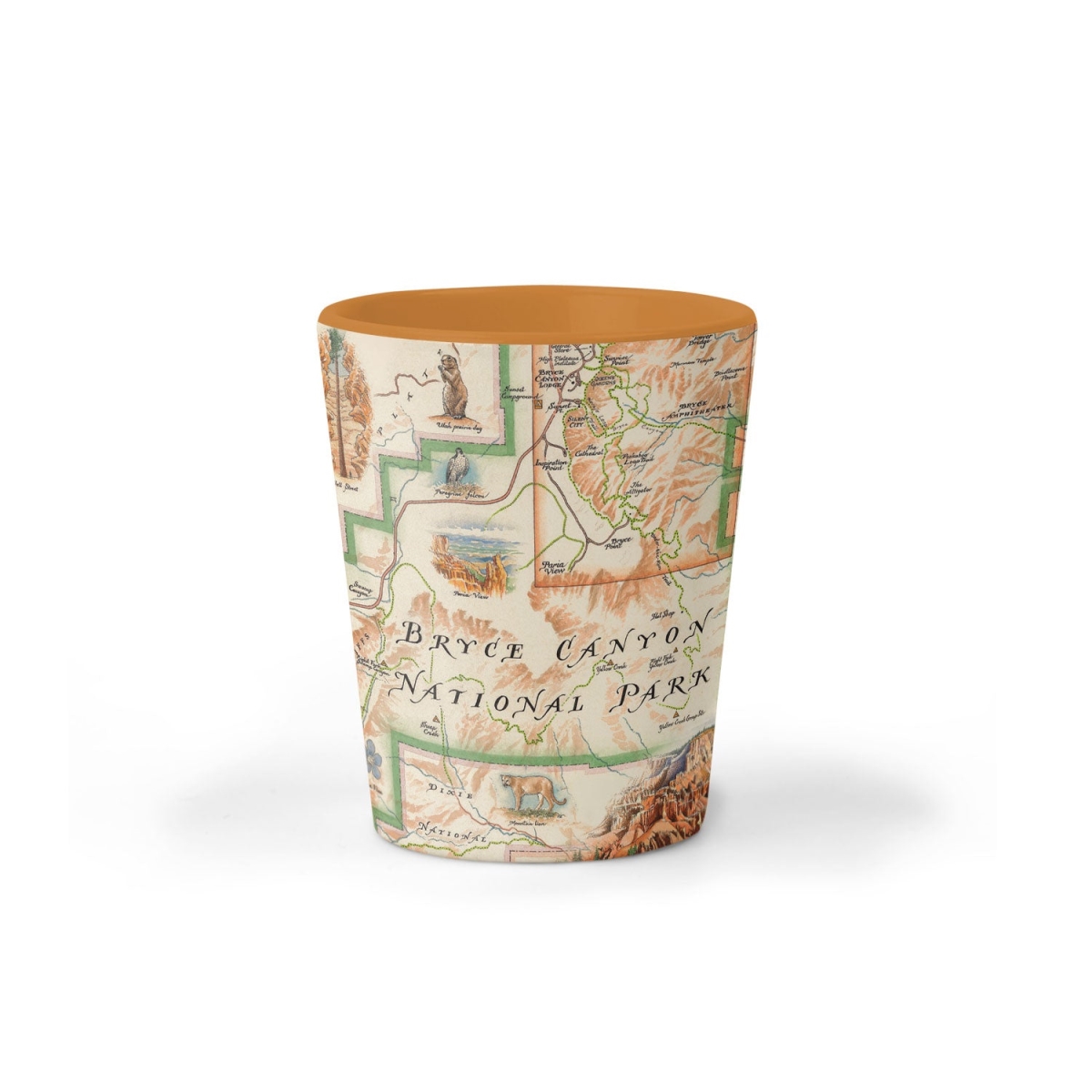 Picture of Xplorer Maps SG_BCNP Bryce Canyon National Park Map Ceramic Shot Glass