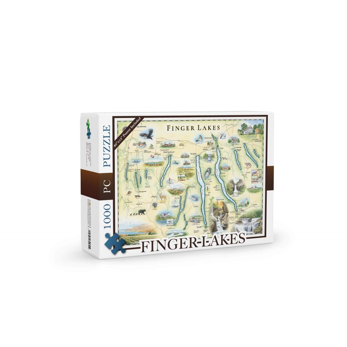 PZMCB_FLX Finger Lakes Map Jigsaw Puzzle - 1000 Pieces