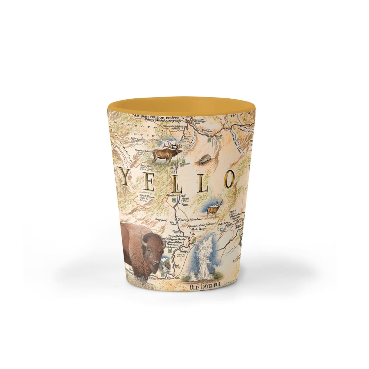 Picture of Xplorer Maps SG_YNP Yellowstone National Park Map Ceramic Shot Glass